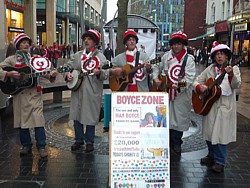 Click for pictures of Boycezone, singing at St Davids 2 before the Wales - Argentina rugby international in Cardiff.