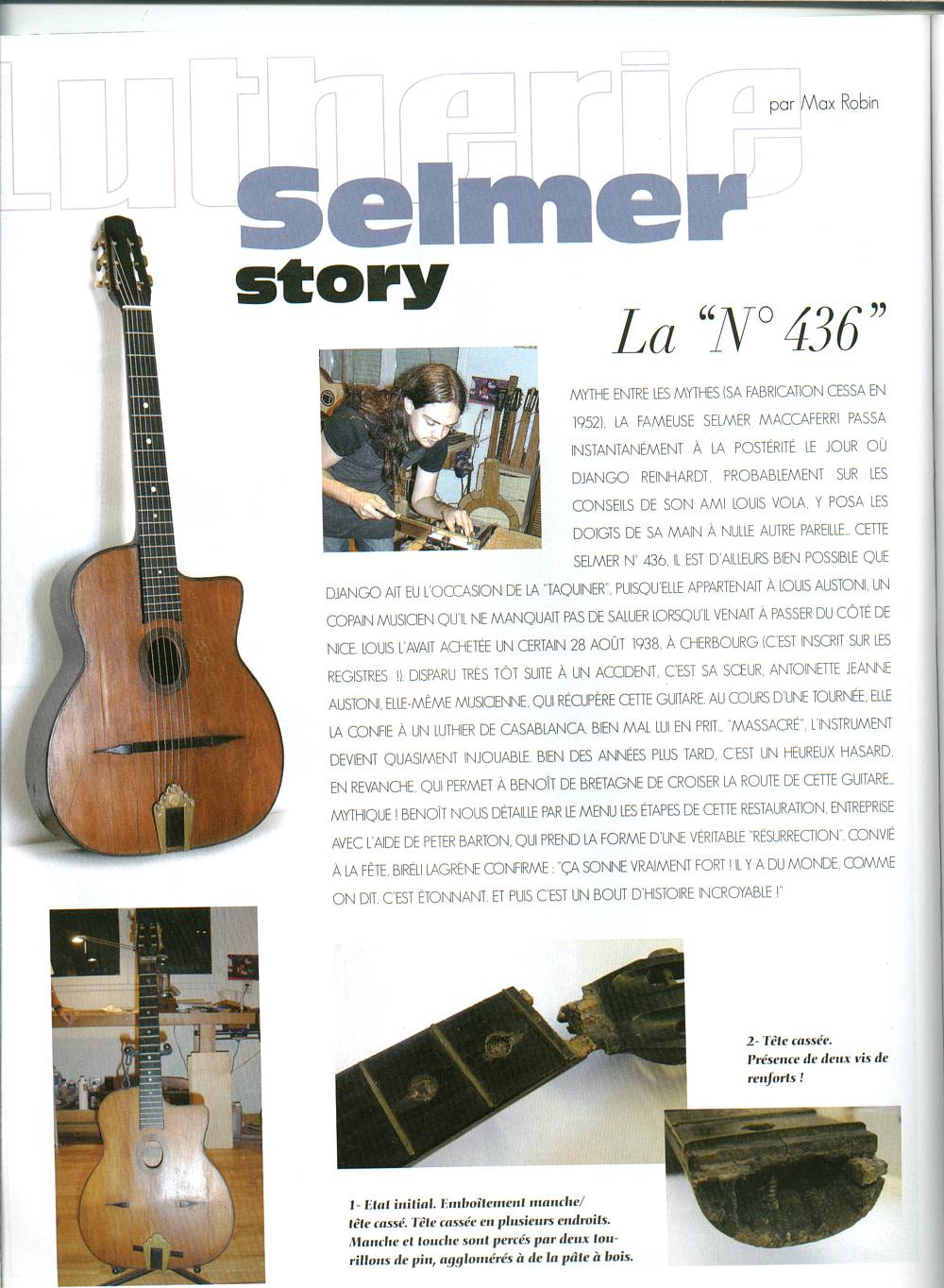 Article on Selmer guitar repair