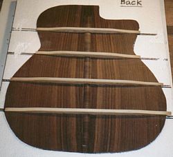 Inside view of Maccaferri guitar back